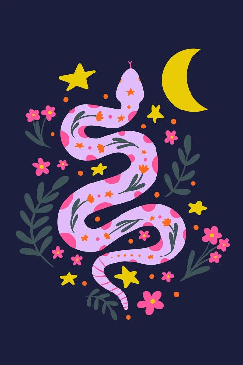 Lunar Snake by Angela Minca wall art