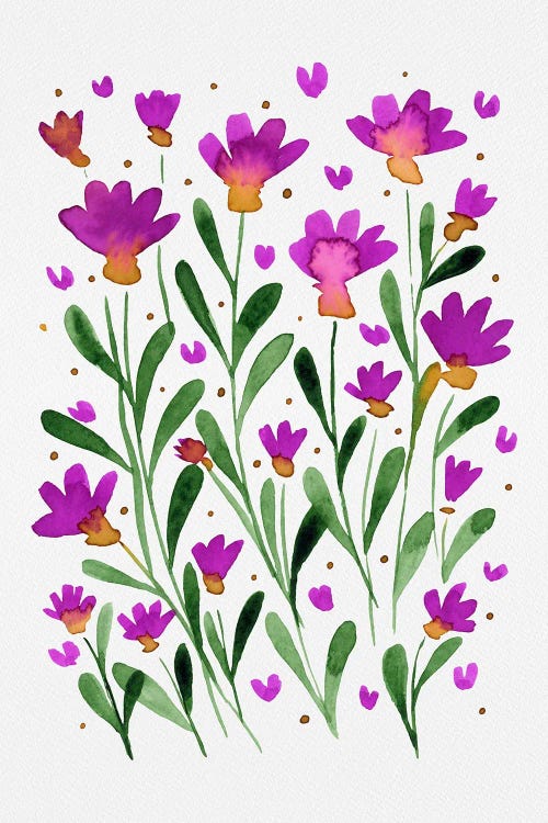 Forget Me Not Flowers by Angela Minca wall art