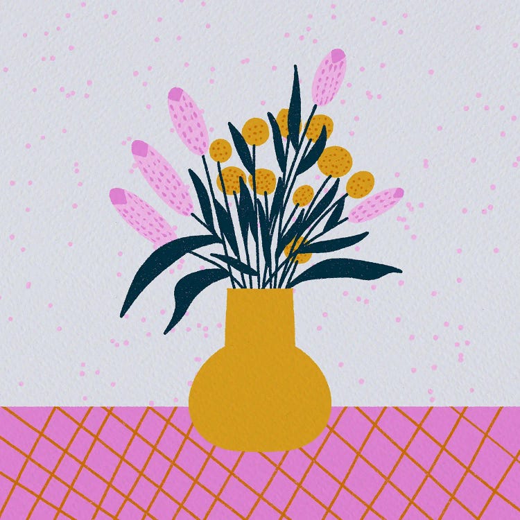 Abstract Flower Vase by Angela Minca wall art