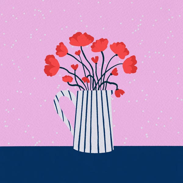 Dopamine Decor: Poppies In A Pitcher by Angela Minca