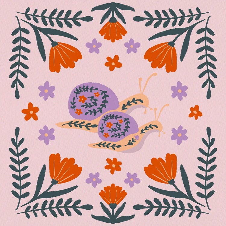 Snails And Flowers