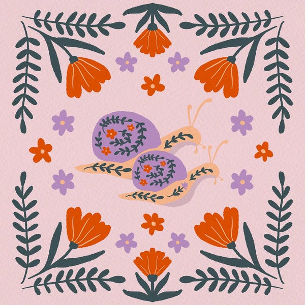 Snails: Snails And Flowers by Angela Minca