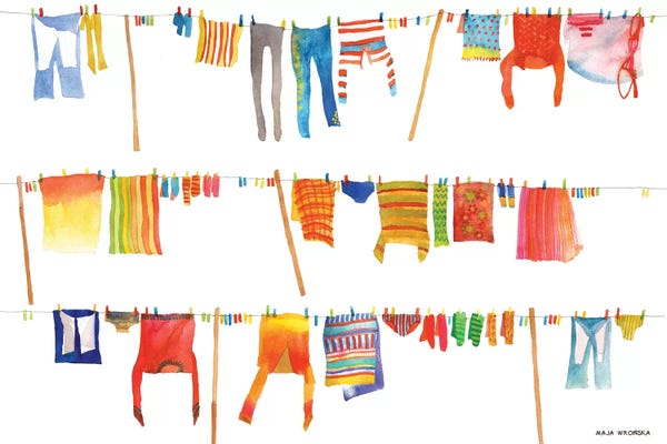 Dreamy Watercolor Artists: Laundry by Maja Wronska