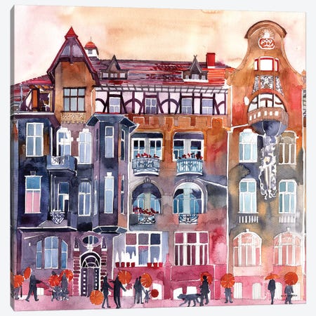 Apartment House In Poznań Canvas Print #MWR1} by Maja Wronska Canvas Art
