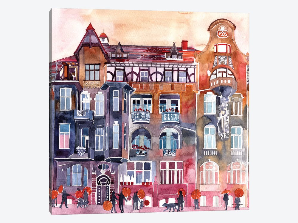 Apartment House In Poznań by Maja Wronska 1-piece Canvas Print