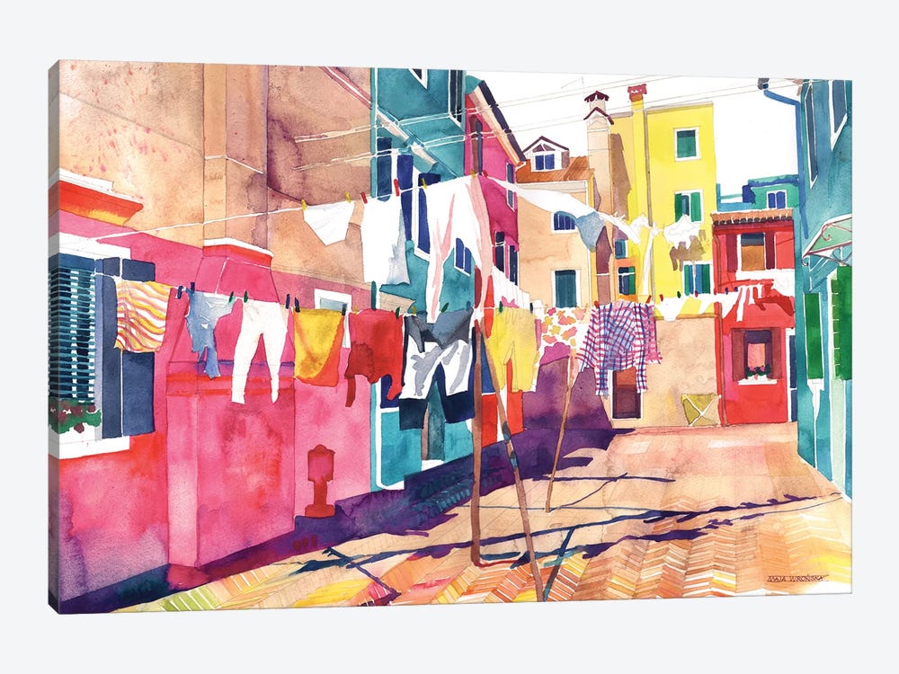 Laundry In Venice by Maja Wronska 1-piece Art Print