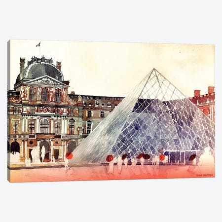 Louvre In September Canvas Print #MWR22} by Maja Wronska Canvas Wall Art