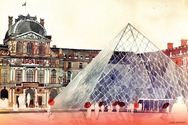 Pyramids: Louvre In September by Maja Wronska