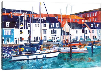 Port In Weymouth Canvas Art Print - Maja Wronska