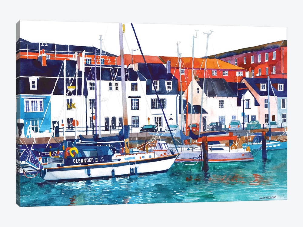 Port In Weymouth by Maja Wronska 1-piece Canvas Art Print