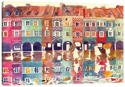 Rain In Poznań Canvas Art Print - Maja Wronska