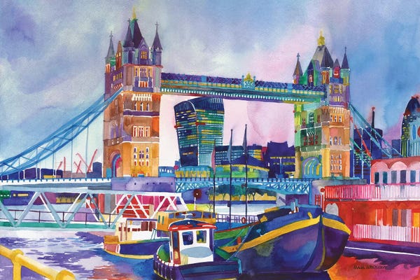 Tower Bridge: Sunset In London II by Maja Wronska