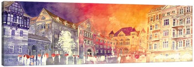 Sunset In Poznań Canvas Art Print - Maja Wronska