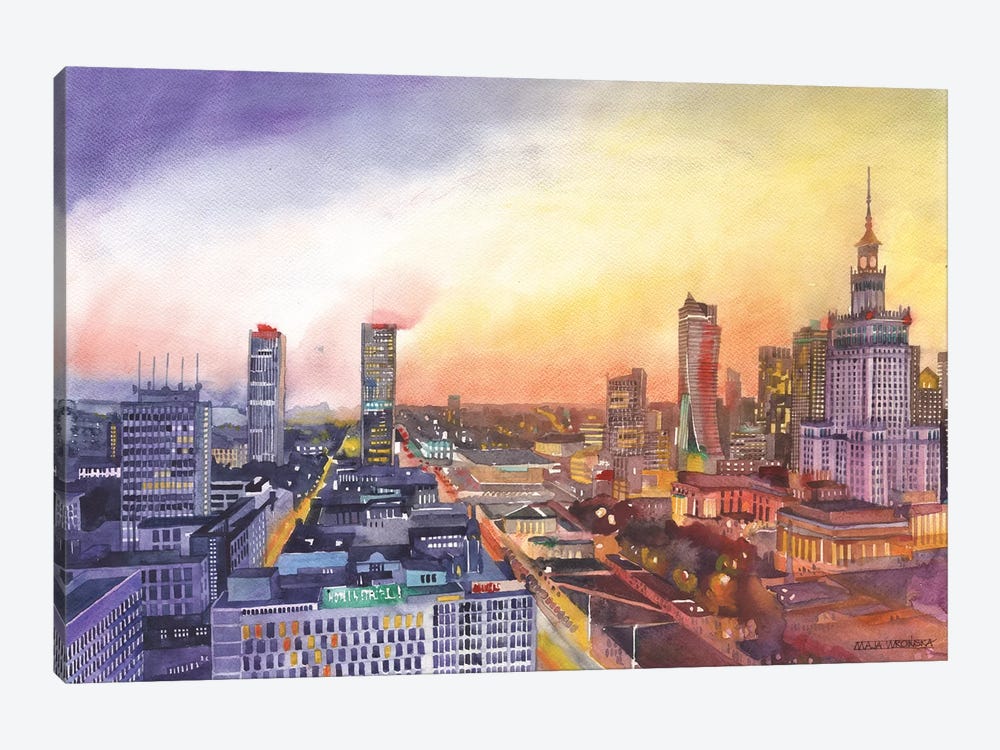 Sunset In Warsaw by Maja Wronska 1-piece Art Print