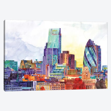 Sunshine In London Canvas Print #MWR45} by Maja Wronska Art Print
