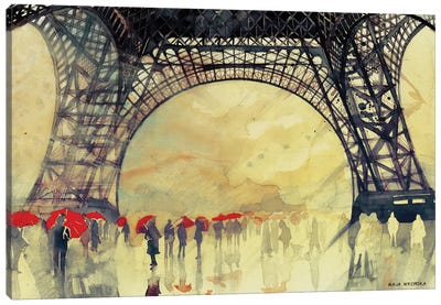 Winter In Paris Canvas Art Print - The Eiffel Tower