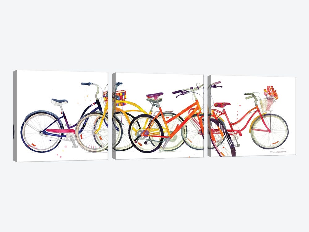 Bikes II by Maja Wronska 3-piece Art Print