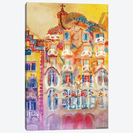 Casa Batlló Canvas Print #MWR7} by Maja Wronska Art Print
