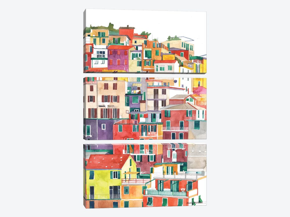 Cinque Terre I by Maja Wronska 3-piece Canvas Print
