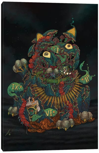 Maneki Neko Canvas Art Print - Monster Art