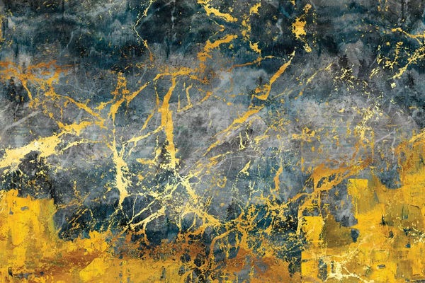 Gold Abstract Art: Nordic Fire Stone by Maximiliano Casal