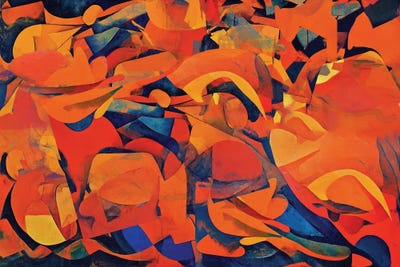 Abstract On Fire by Maximiliano Casal framed canvas print