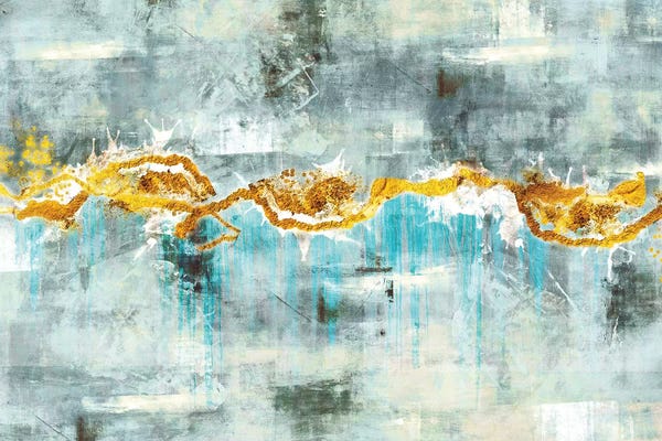 Gold Abstract Art: Tears by Maximiliano Casal