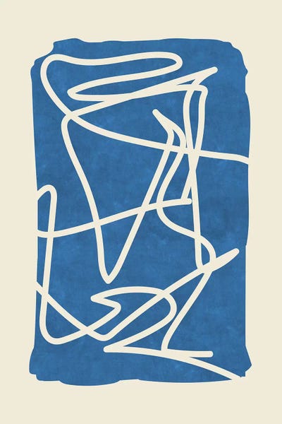 Sophisticated Lines On Blue II by Maximiliano Casal framed canvas print