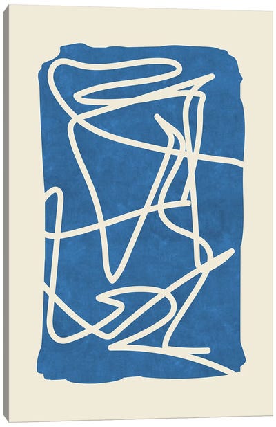 Sophisticated Lines On Blue II Canvas Art Print - Maximiliano Casal