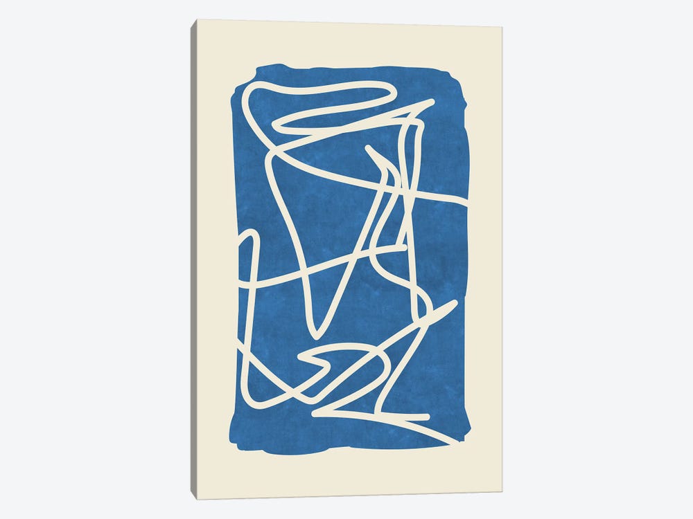 Sophisticated Lines On Blue II by Maximiliano Casal 1-piece Art Print
