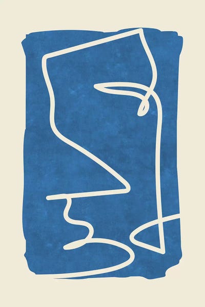 Sophisticated Lines On Blue III by Maximiliano Casal framed canvas print