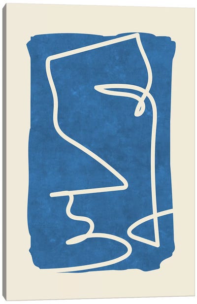 Sophisticated Lines On Blue III Canvas Art Print - Maximiliano Casal