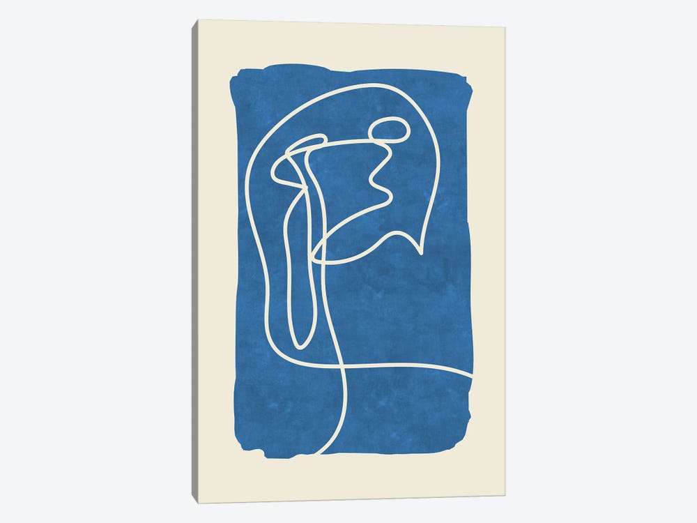 Sophisticated Lines On Blue IV by Maximiliano Casal 1-piece Art Print