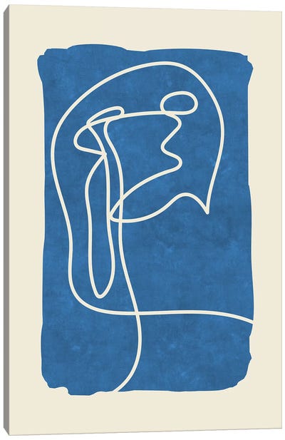 Sophisticated Lines On Blue IV Canvas Art Print - Maximiliano Casal