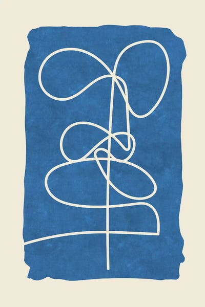 Sophisticated Lines On Blue V by Maximiliano Casal framed canvas print