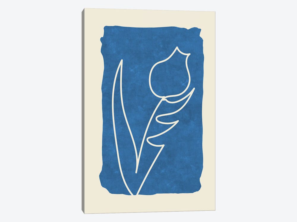 Sophisticated Lines On Blue VII by Maximiliano Casal 1-piece Canvas Artwork