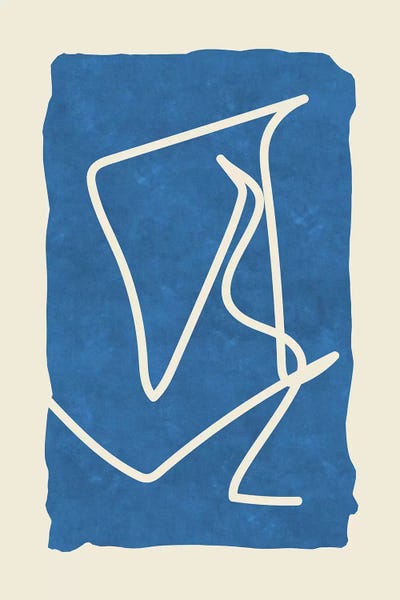 Sophisticated Lines On Blue by Maximiliano Casal framed canvas print