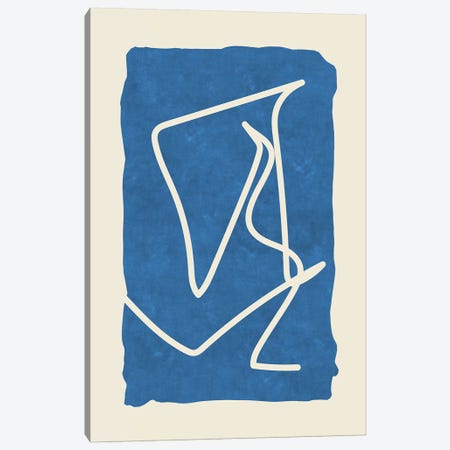 Sophisticated Lines On Blue Canvas Print #MXC48} by Maximiliano Casal Art Print