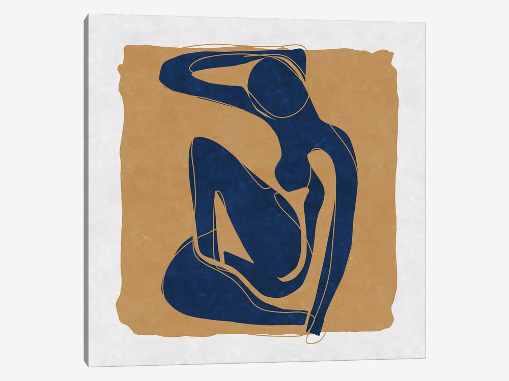 Nude Blue Woman 3 by Maximiliano Casal 1-piece Canvas Art Print