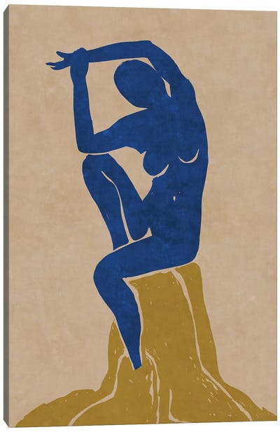 Nude Blue Woman 2 Canvas Art Print - Maximiliano Casal