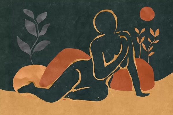 Maximiliano Casal: Woman Resting In The Nature I by Maximiliano Casal