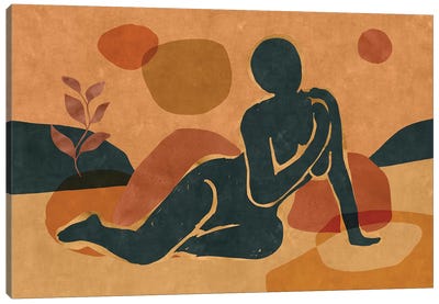 Woman Resting In The Nature II Canvas Art Print - Bathroom Nudes Art