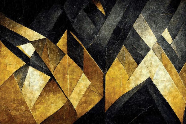 Gold Abstract Art: I'll Be Gone by Maximiliano Casal