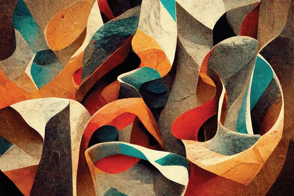 Teal Abstract Art: Black Swan by Maximiliano Casal