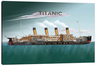 The Titanic Canvas Art Print - Max Ellis