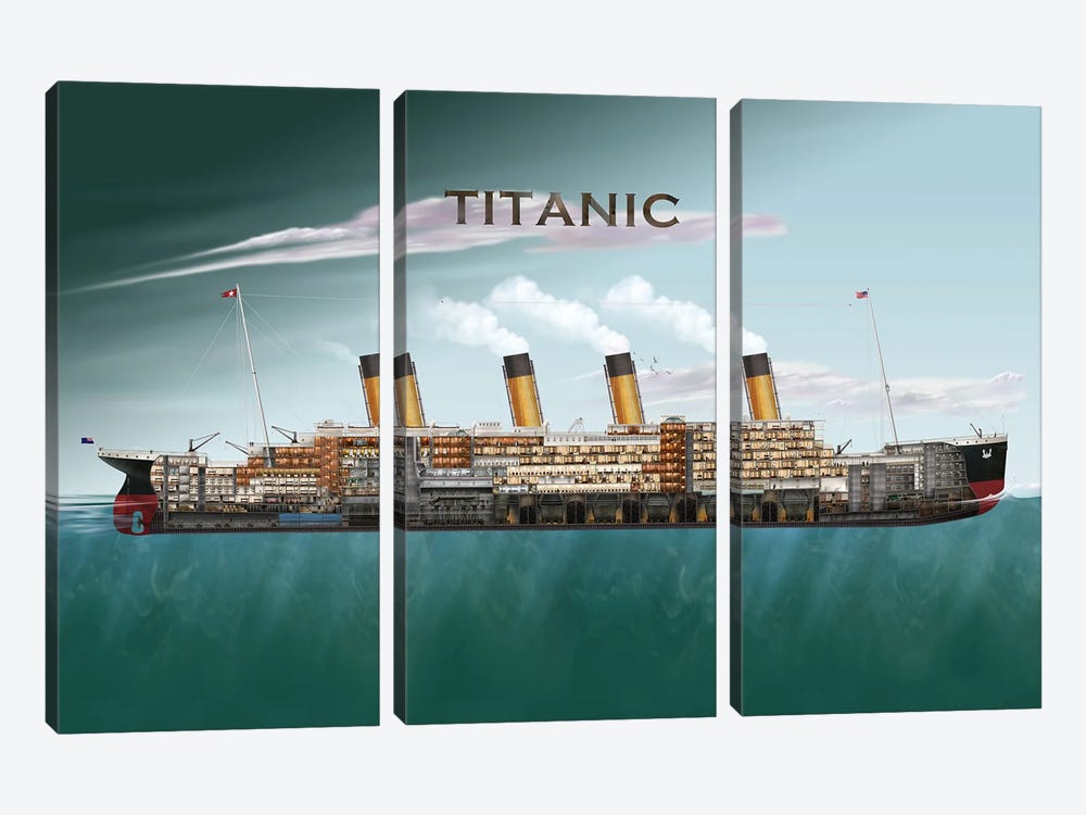The Titanic by Max Ellis 3-piece Canvas Print