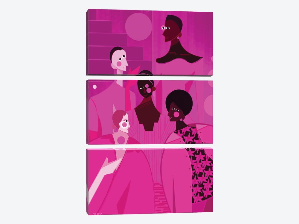50 Shades Of Pink by Le Minh 3-piece Art Print