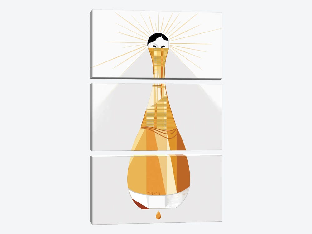 A Sparkling Drop Of Gold by Le Minh 3-piece Canvas Wall Art