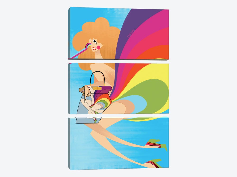 Girl And Fendi by Le Minh 3-piece Canvas Wall Art
