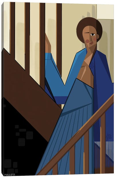 Woman Walking The Stairs Canvas Art Print - Le Minh